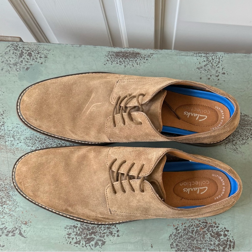 Clarks Jaxen Low Men's Olive Suede Shoes - Sz 11 - Picture 4 of 9